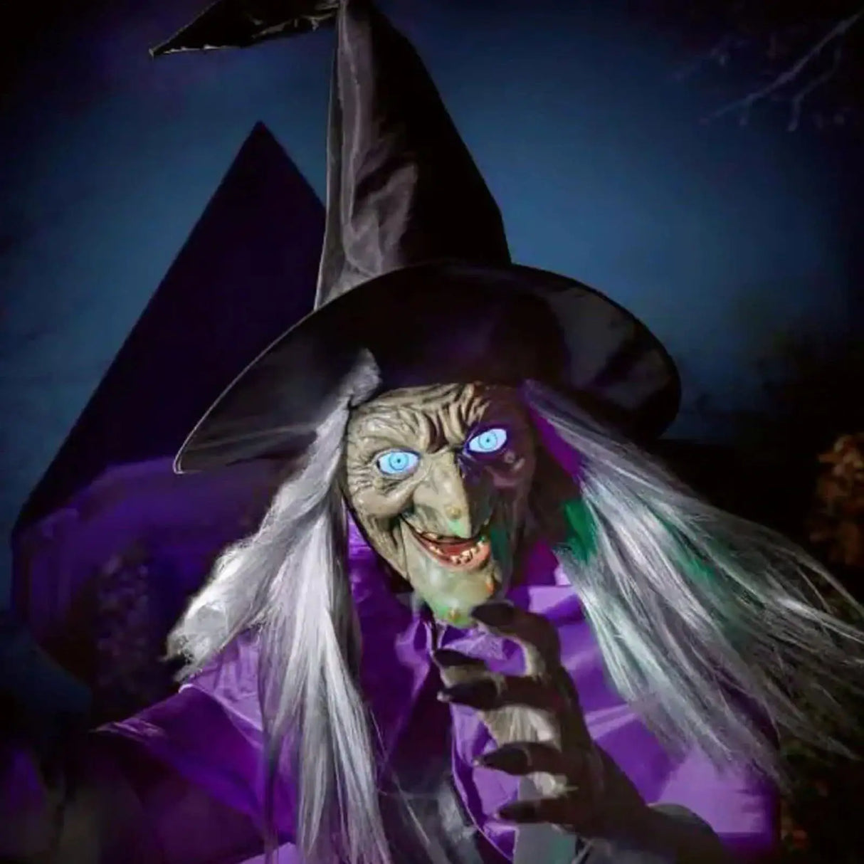 Halloween Flying Witch Decor Hovering Flying Witch Decorations with Scary Sound Halloween Props Horror Themed Scary Props