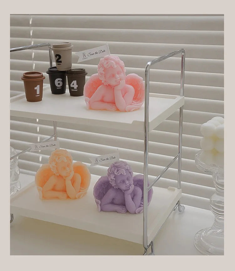 Vela perfumada con forma de ángel para decoración de habitación, estilo nórdico, que alivia la fatiga y crea un ambiente festivo para bodas y cumpleaños.