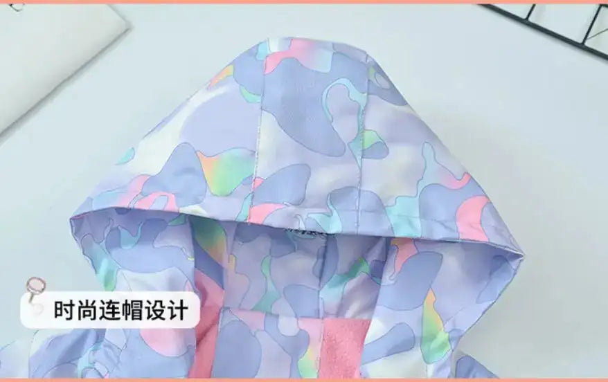 Girls Korean Polar Fleece Outdoor Jacket 4-12 Yrs Children's Autumn Winter Thickened Hooded Windbreaker Kids Girl's Fashion Coat - Lootquake