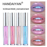 HANDAIYAN Best Seller Glitter Lip Gloss 6colors Moisturizing Mermaid Lip Glaze Waterproof Long Lasting Liquid Lip Stick