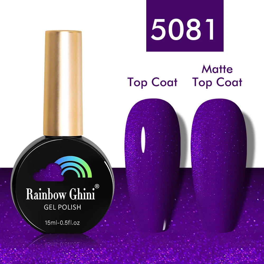 Rainbow Ghini UV LED Glitter Purple Gel Nail Polish 15ml Manicure Art Accessories Nail Glue Supplies for Professionals Varnishes