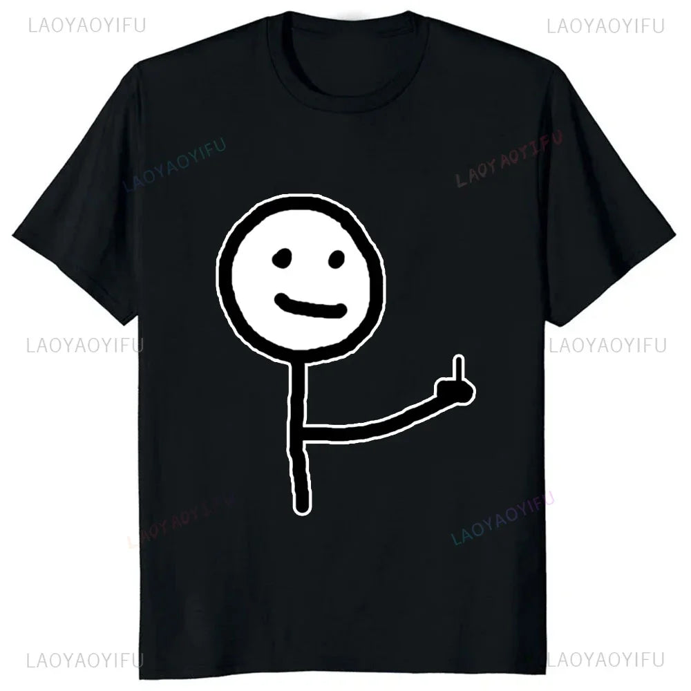 Middle Finger Funny Maniac Printed Man T Shirt Loose Casual Fashion Harajuku Hip Hop T-shirt Hipster Streetwear Comfort Clothing - Lootquake