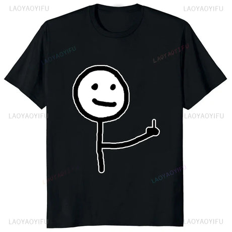 Middle Finger Funny Maniac Printed Man T Shirt Loose Casual Fashion Harajuku Hip Hop T-shirt Hipster Streetwear Comfort Clothing - Lootquake