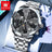 OLEVS 3675 Mens Watch Original Multifunctional Chronograph Quartz Watch Moon Phase Watches For Men Waterproof Mens Gifts Reloj - Lootquake