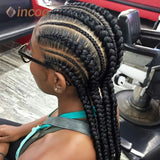 36" Jumbo Dutch Twins Cornrow Braided Lace Front Wig | Full Lace | Synthetic Crochet Hair | Black Women