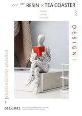 Estatua de pensadora creativa, mujer lectora artística, diseño moderno para el hogar, la oficina, estantería, mueble de TV, decoración y adorno de escritorio.