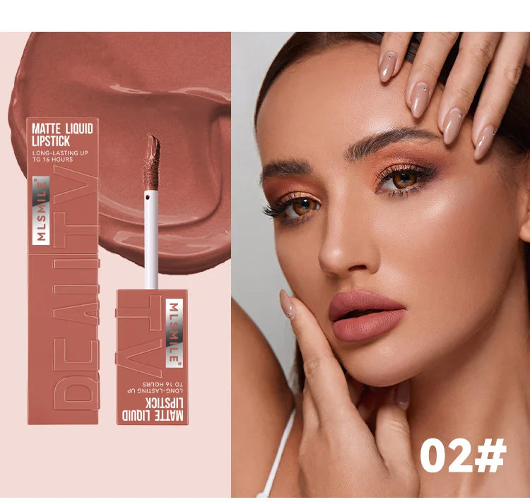 Rouge à lèvres liquide mat 6 couleurs, longue tenue, teinte antiadhésive, brillant à lèvres nude, waterproof, maquillage