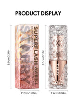 Fine Glitter lipstick, Quicksand Gold Lipstick, Moisturizing Silky Mermaid Girl Pink, Long-Lasting Waterproof Grapefruit Orange