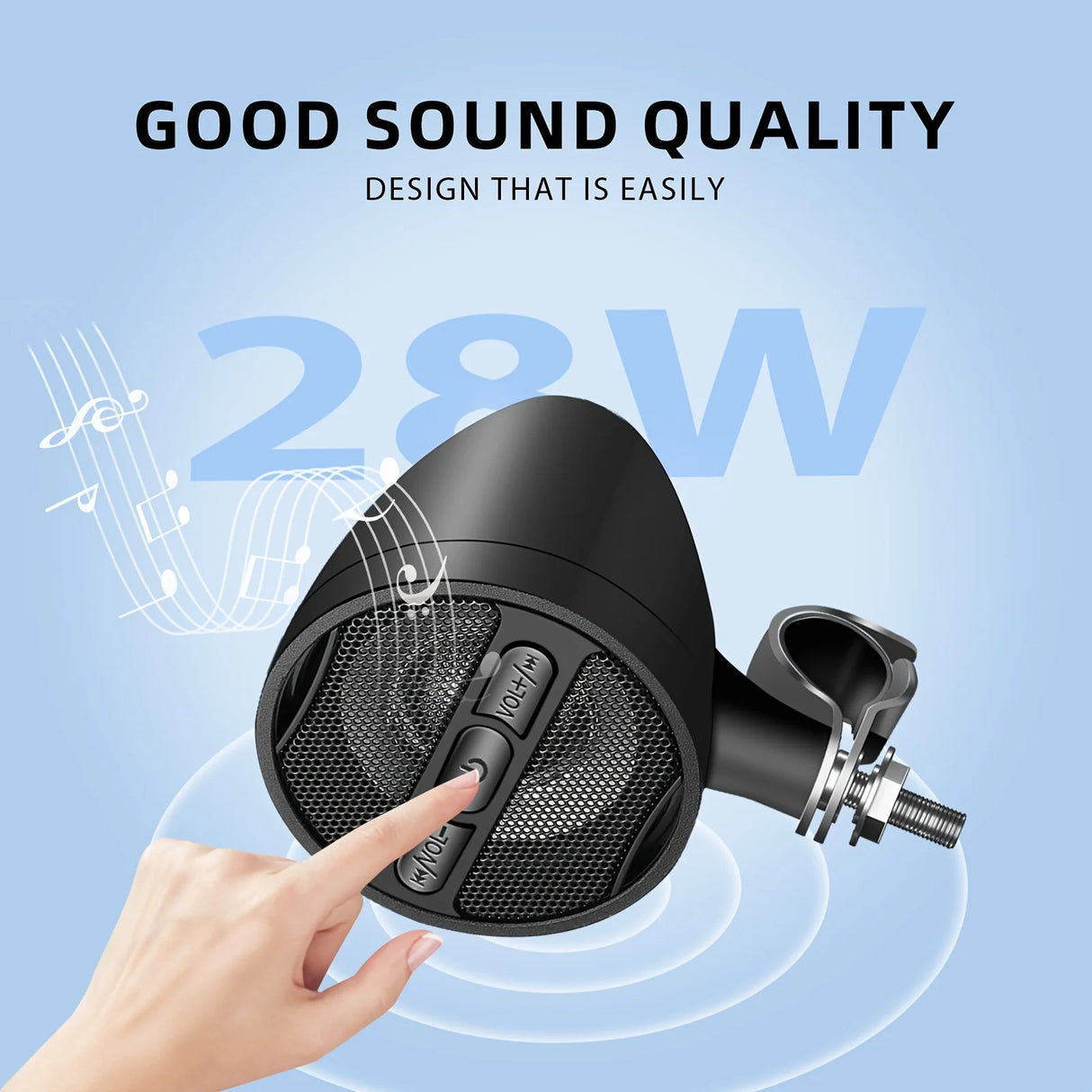 Altavoces Bluetooth para motocicleta, sistema de audio inalámbrico con USB, AUX y reproductor de música MP3.