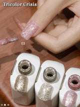 MIANEL12ML High Gloss Light Bulb Fine Glitter Powder Gel Nail Polish Milky White Nail Polish, New Style All-match White Nails