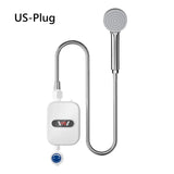 Mini calentador de agua instantáneo para ducha, impermeable, de acero inoxidable 304, calentador de agua eléctrico, ducha de calentamiento rápido, LCD digital para hotel