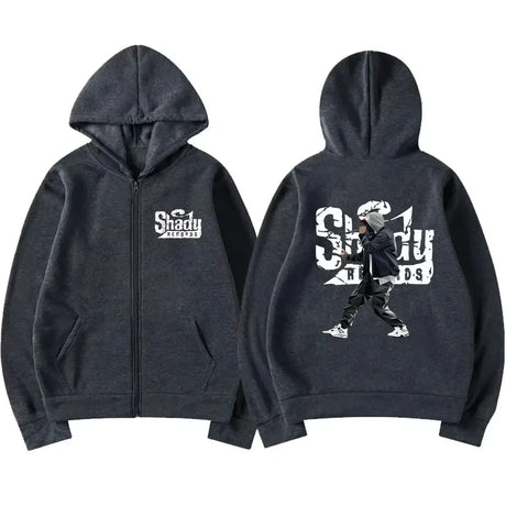 Rapper Eminem Slim Shady Music Rap Fashion Zip Up Hoodie Hip Hop Oversized Hooded Zipper Sweatshirt Casual Streetwear Coats Male - Lootquake
