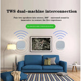 Altavoz Bluetooth de pared con interconexión TWS, batería incorporada de 4400 mAh, estéreo portátil, subwoofer estéreo envolvente 3D inalámbrico.