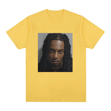 Rapper Playboi Carti Mugshot Graphic T-shirt Men's Fashion Vintage Hip Hop T Shirt Casual Cotton Short Sleeve Oversized T-Shirts - Lootquake