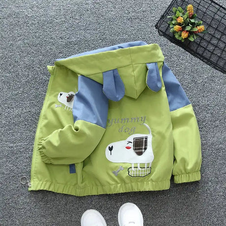 Cartoon Girls Jackets Cute Little Fox Kids Windbreaker Hooded Baby Coat Spring Autumn Children Outwear Toddler Girl Clothes - Lootquake