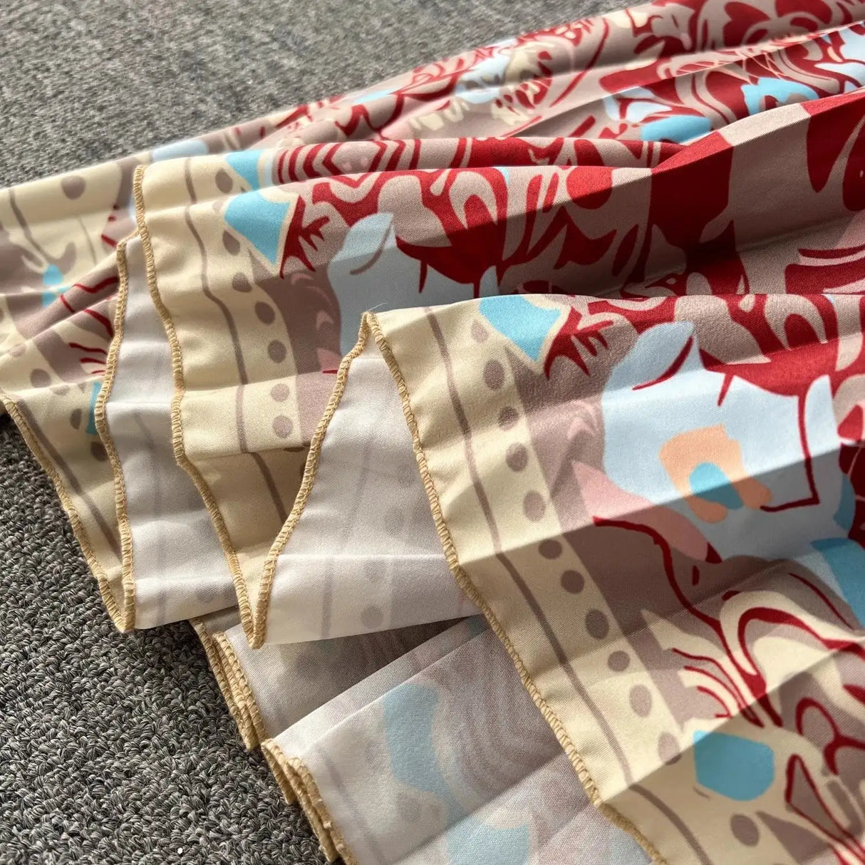Spring Holiday Print Long Dress For Women Fashion Loose Lantern Sleeve Party Robe Female Big Swing Tassels Belt Pleated Clothes