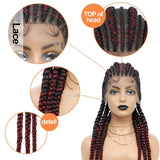 36" Cornrows & Faux Locs Braided Wig | Jumbo Box Braids | Full Lace | Synthetic Hair | Black Women