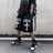 National tide dark cross print casual shorts men's loose hiphop American street hip-hop style five-point pants y2k shorts men - Lootquake