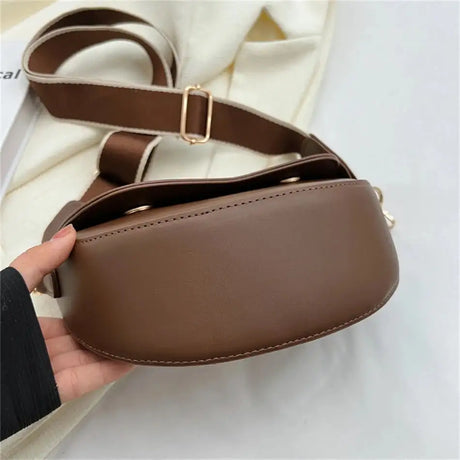 Small PU Leather Saddle Armpit Bags for Women 2024 Summer Chain Shoulder Crossbody Bag Ladies Vintage Underarm Handbags bolsa - Lootquake