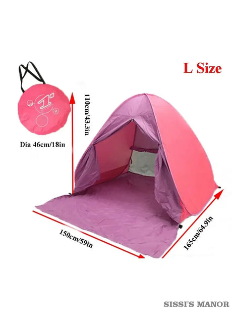 With Door Curtain 2-3Persons Pop Up Beach Tent Automatic Quickly Open Outdoor Camping Tour UV50+ Portable Ultralight Sunscreen - Lootquake