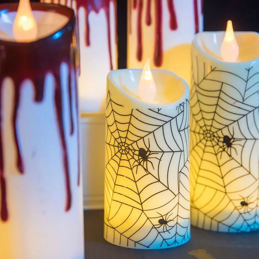 Bougie électronique amusante pour Halloween, décoration d'intérieur, lampe LED, arrangement créatif, veilleuse