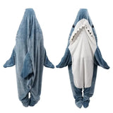 Shark Blanket Adult Cartoon Sleeping Bag Shark Onesie Sleeping Bag Pajama Hooded Warm Flannel Funny Homewear Winter Warm Blanket