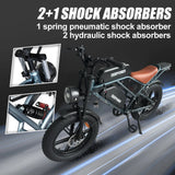 Vélo électrique tout-terrain pour adulte, 1000 W, 48 V, 60 Ah, vitesse maximale de 55 km/h, pneus larges de 20 pouces