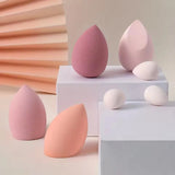 7 esponjas de maquillaje, esponjas cosméticas para base, esponjas para difuminar, esponjas para polvos, accesorios de maquillaje, herramientas de maquillaje para mujeres.