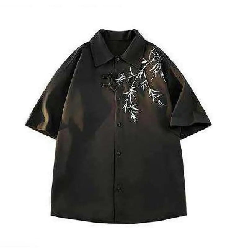 S-4XL Plus Size Men's Hawaiian Shirt Short Sleeves Flower Embroried Single Button Turn Down Collar Summer Beach Casual Shirts - Lootquake