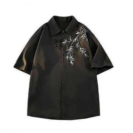 S-4XL Plus Size Men's Hawaiian Shirt Short Sleeves Flower Embroried Single Button Turn Down Collar Summer Beach Casual Shirts - Lootquake