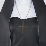 Halloween Nun Cosplay CostumeTraditional Adult Valak Black Religious Robe Suit Halloween Party Demon Nun Performance Clothes