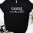 Women T Shirt Chaos Coordinator Letters Print Tshirt Women Short Sleeve O Neck Loose T-shirt Ladies Causal Tee Shirt Tops - Lootquake
