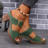 Women Summer Lightweight Hollow Sandals High Heels New Dress Chunky Open Toe Slippers Female 2024 Casual Slingback Slides Shoes - Lootquake