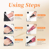 1pc/2pcs/3pcs 8Ml Functional Gel Nail Art Set with Base Coat and Diamond Top Coat,Matte Top ,Soak Off  for Nail Art Design Tool
