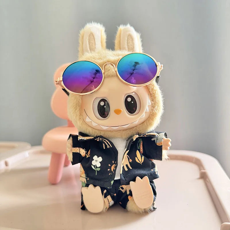 Labubu Doll Clothes Beach Resort Style Overalls Labubu Idol V1 V2 Dolls Clothing Accessories 15/17cm Plush Doll Universal