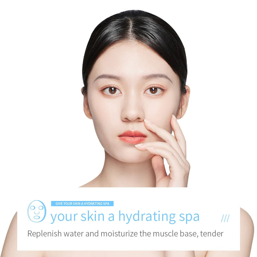 20 mascarillas faciales BIOAQUA Centella con colágeno, hidratantes y refrescantes, con ácido hialurónico, para el cuidado de la piel.