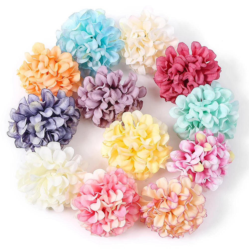 10Pcs Artificial Flowers Silk Hydrangea Fake Flower Head For Wedding Decoration Party Home Decor DIY Wreath Gift Craft Accessory