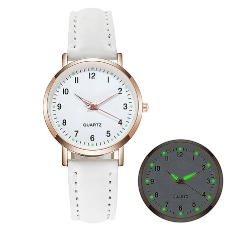 Reloj Mujer Fashion Watch For Women Leather Belt Watches Ladies Luxury Analog Quartz Luminous Wristwatch Clock Relogio Feminino - Lootquake