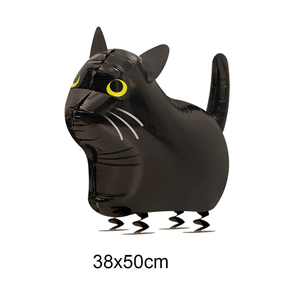 Halloween Theme Standing Balloon Pumpkin Haunted House Spider Cat Foil Balloon Happy Halloween Decor Supplies Kids Gifts