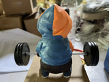 Sculpture de chat fitness mignon, dessin animé, résine 3D, artisanat, bijoux pour la maison, ornements, meuble TV, armoire à vin simple, cadeau de Saint-Valentin