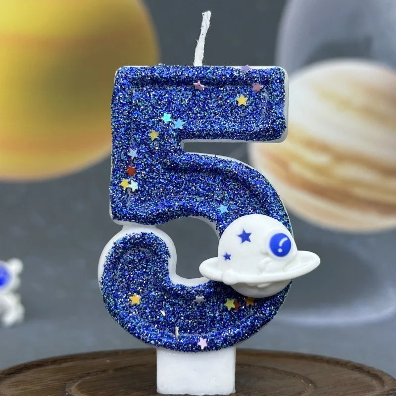 Vela con número, vela azul creativa para pastel de cumpleaños, para usar en fiestas de cumpleaños y decoración de bodas, día de la madre, graduación.