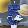 Vela con número, vela azul creativa para pastel de cumpleaños, para usar en fiestas de cumpleaños y decoración de bodas, día de la madre, graduación.