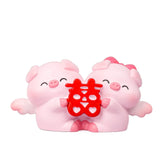 Crafts Resin Couple Piggy Ornament Cute Cartoon Pig Statue Creative Lovely Animal Sculpture Office
