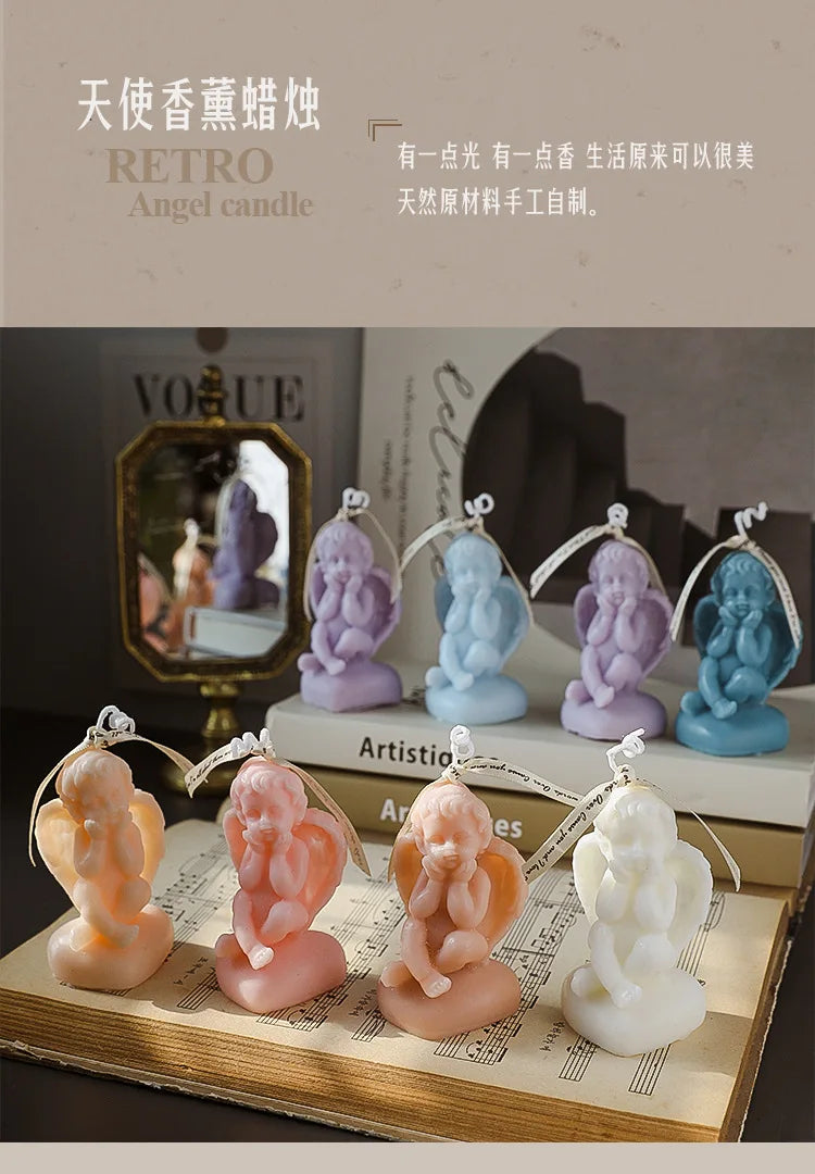 Vela perfumada con forma de ángel para decoración de habitación, estilo nórdico, que alivia la fatiga y crea un ambiente festivo para bodas y cumpleaños.
