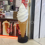 Escultura de 150 cm con forma de cono de helado suave, modelo alto, caja de lámpara grande para exhibición, atrae la atención, simulación, muestra, tienda de dulces.