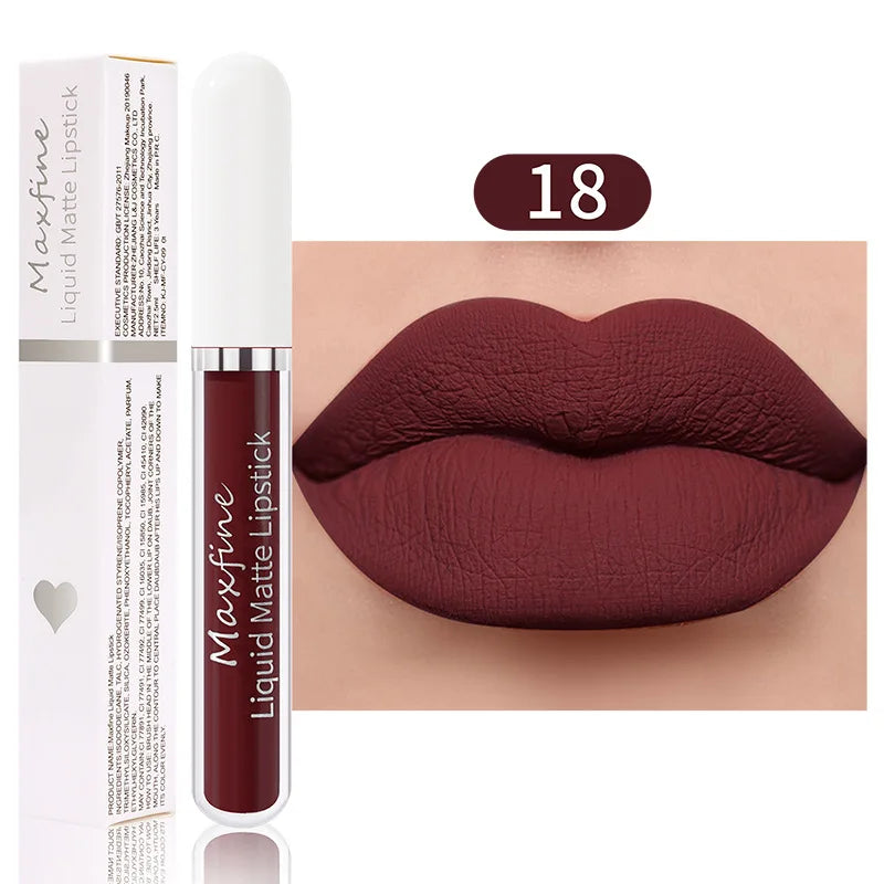 Liquid Lipstick Durable Waterproof Non Smudging Lip Glaze Lip Gloss Matte Lipstick Non Peeling Ladies' Makeup