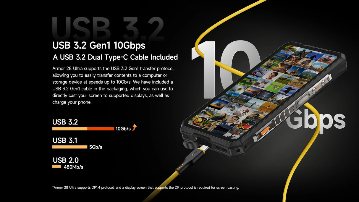 Teléfono robusto Ulefone Armor 28 Ultra 5G con imagen térmica por IA, Dimensity 9300+, 1 TB de ROM, 32 GB de RAM, Android, AMOLED