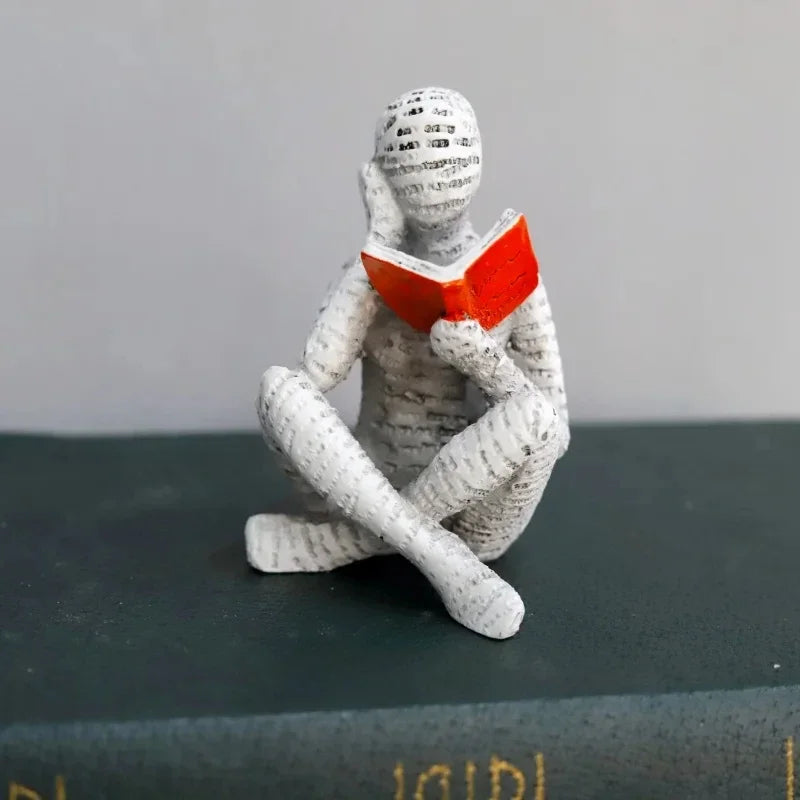 Estatua de pensadora creativa, mujer lectora artística, diseño moderno para el hogar, la oficina, estantería, mueble de TV, decoración y adorno de escritorio.