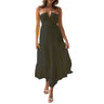 Women Low Cut Backless Maxi Dresses Elegant Spaghetti Strap Tiered Long Dress Relax Fit Open Back Cutout Flowy Sundress - Lootquake