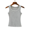 Camisola de algodón suave para mujer, conjunto de verano, camiseta ajustada y sexy, camiseta de punto y top sin mangas para exteriores
